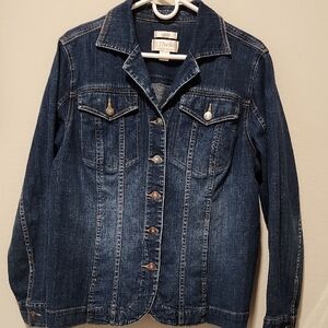 CJ Banks Indigo Blue Denim Jacket with Button-Front Size X